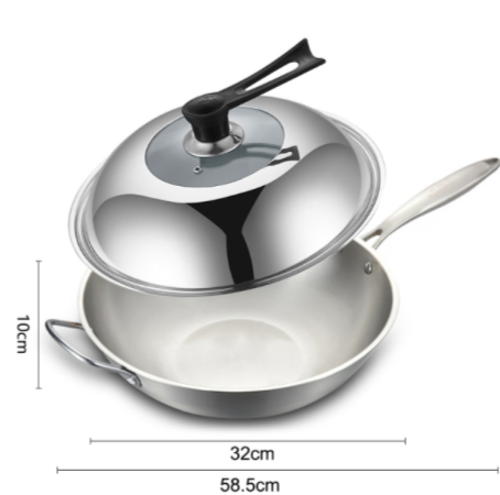 Stainless Steel Wok With Lid Verdi (2 Sizes)