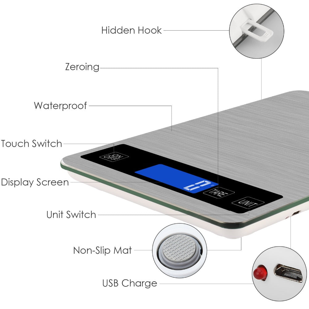 Digitale Küchenskala mit USB Smaragd
