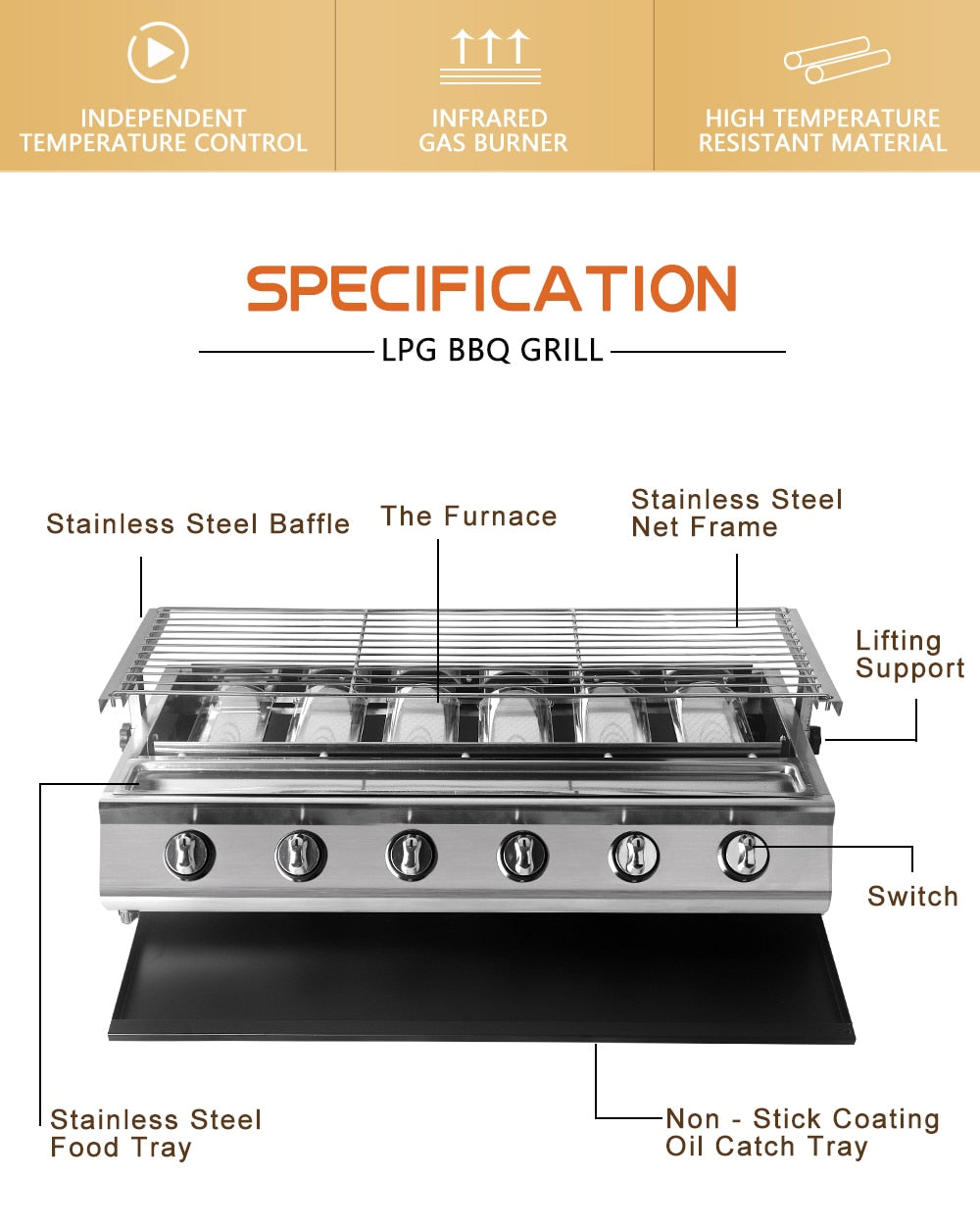 Smokeless Infrared BBQ Grill Arizona