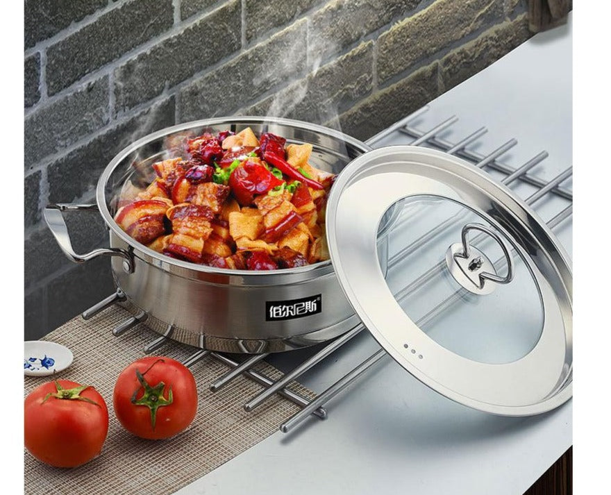 Pots asiatiques en acier inoxydable 3 pièces Li