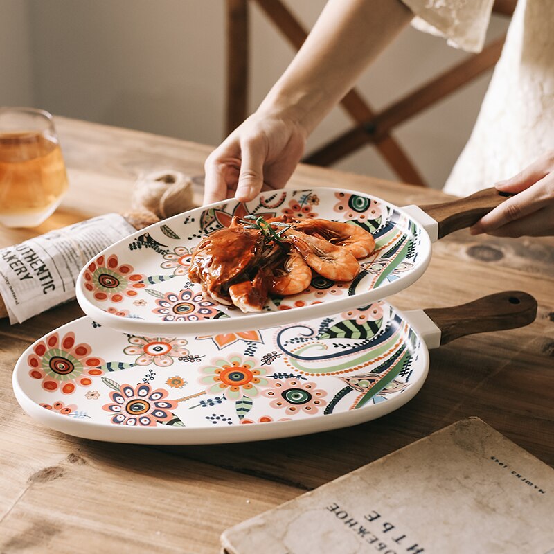 Nordic Ceramic Oval Plate Binn