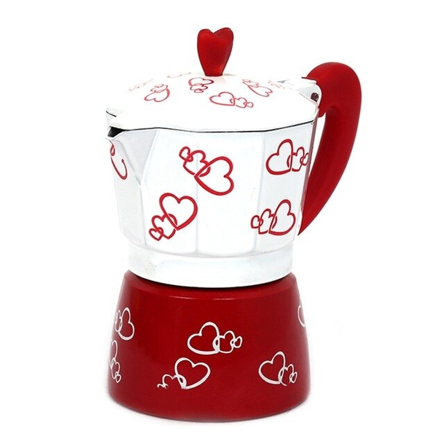 Rote Herzkaffeemaschine Sowa (2 Kapazitäten)