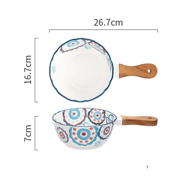 Ceramic Bowl with Wooden Handle Dali (3 Models)