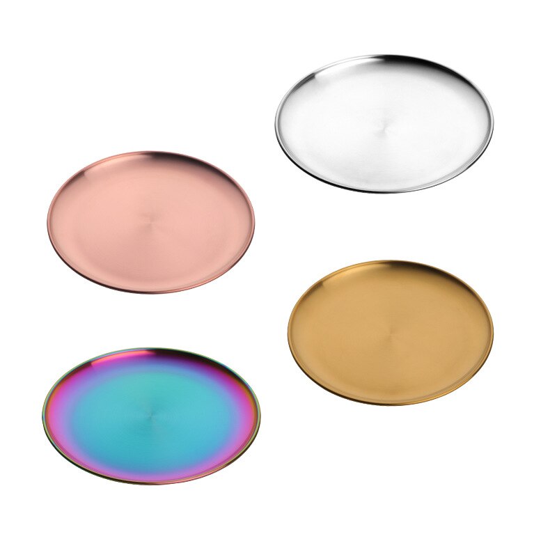 Stainless Steel Round Dining Plate Usk (4 Colors)