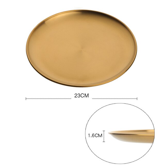 Stainless Steel Round Dining Plate Usk (4 Colors)