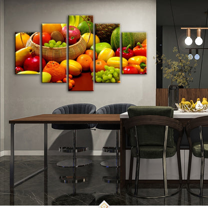 5 Panels Kitchen Canvas Orange (2 Sizes)