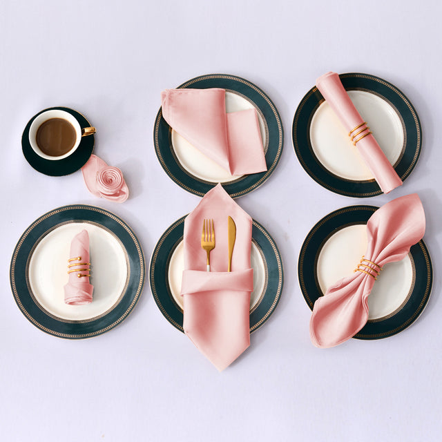 Satin Fabric Square Napkins Set (50 Pcs)