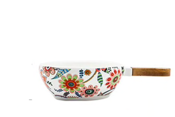Nordic Ceramic Bowl with Wooden Handle Mor