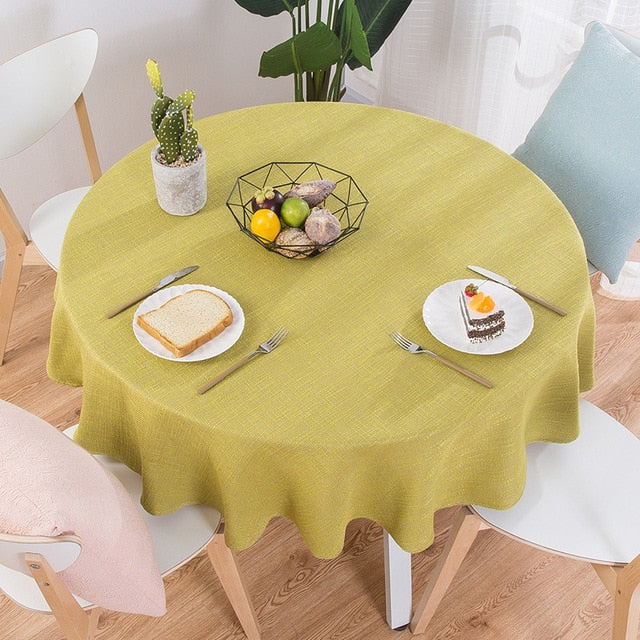 Round Linen Tablecloth Arlington (5 Colors and 4 Sizes)