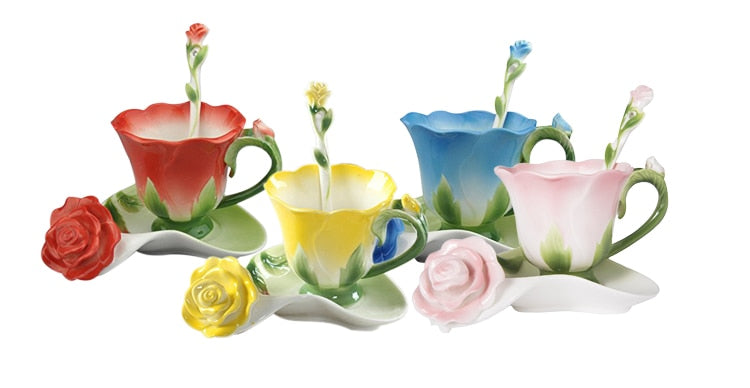 Elegant Tea Cup Set Melrose (4 Colors)