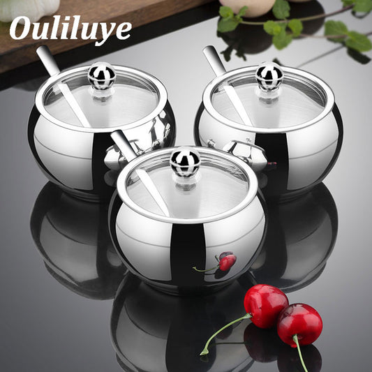 Sugar Bowl with Lid and Spoon Jajce