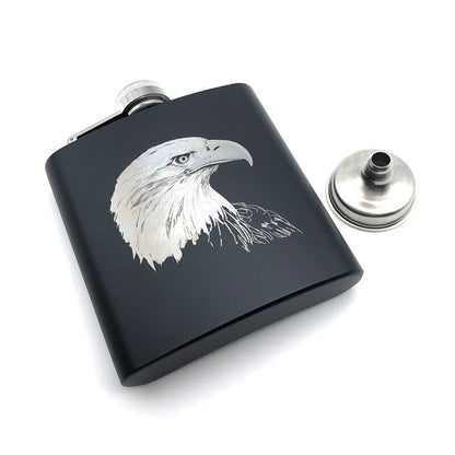 Black Hip Flask Eagle
