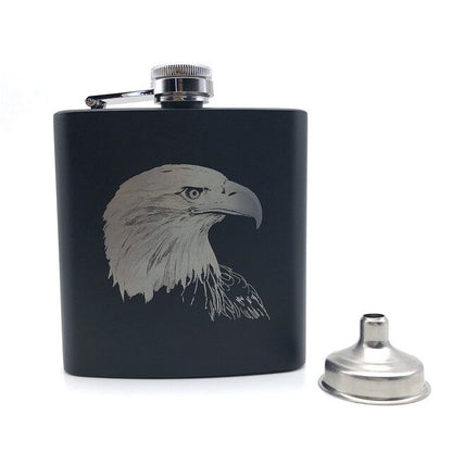 Black Hip Flask Eagle