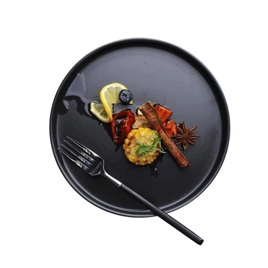 Elegante schwarze Platte Pica