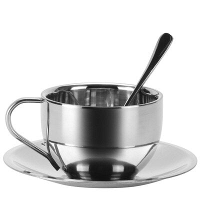 Luxury Coffee Metal Cups and Saucer Pah (4 Sizes)