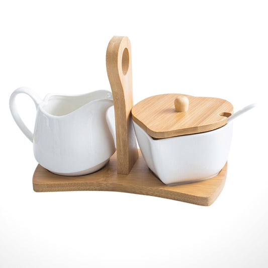 Ceramic Sugar Bowl and Cream Pitcher Set Tulum
