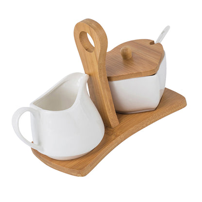 Ceramic Sugar Bowl and Cream Pitcher Set Tulum
