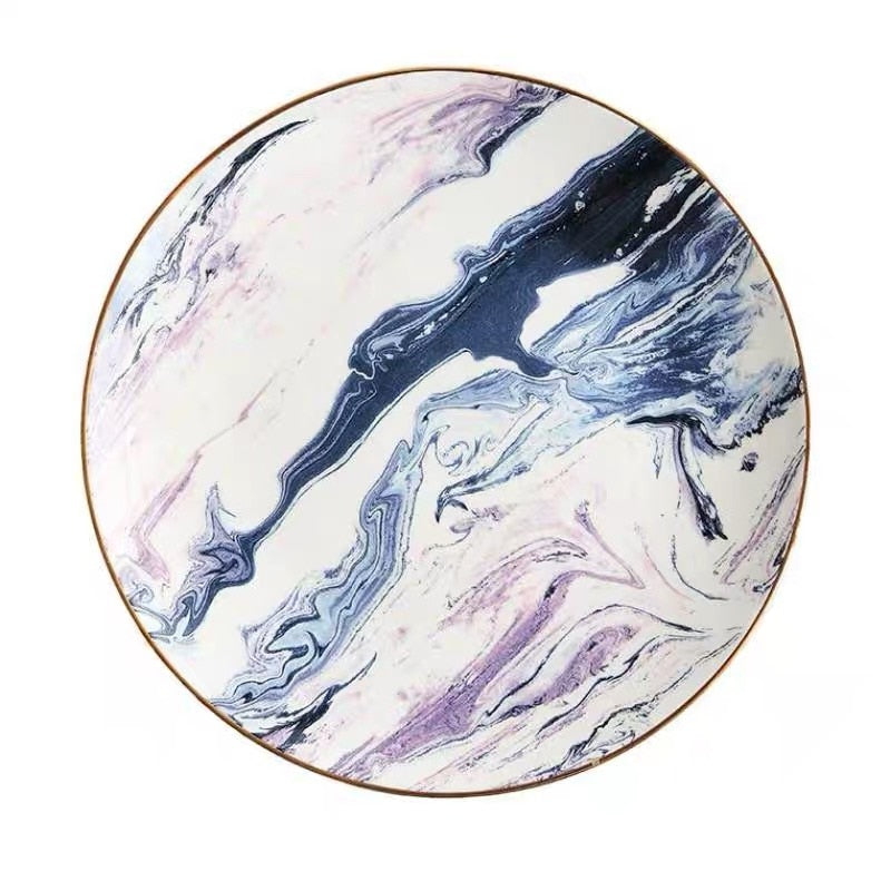 Porcelain Plate Marble Design Bourne (2 Sizes)