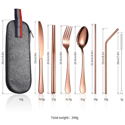 Stainless Steel Picnic Cutlery Set Donard (5 Colors)