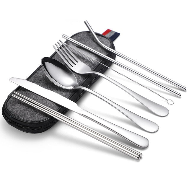 Stainless Steel Picnic Cutlery Set Donard (5 Colors)