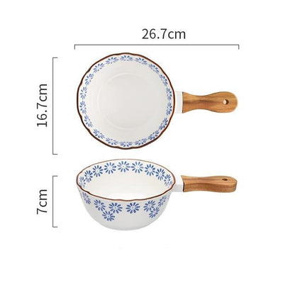 Ceramic Bowl with Wooden Handle Dali (3 Models)