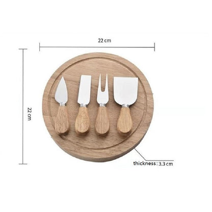 Cheese Knife Set with Wooden Box Foyers