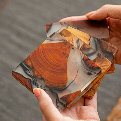 Creative Resin Pine Coasters Plume