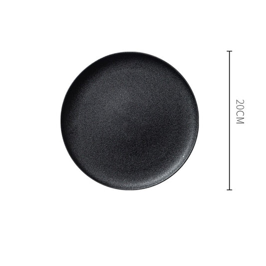 Black Frosted Ceramics Plate Seiont (2 Sizes)