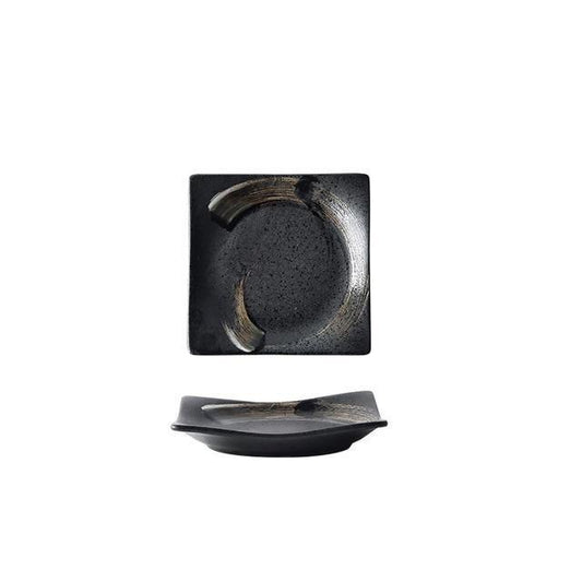 Black Ceramic Plate Square Warning (3 Sizes)