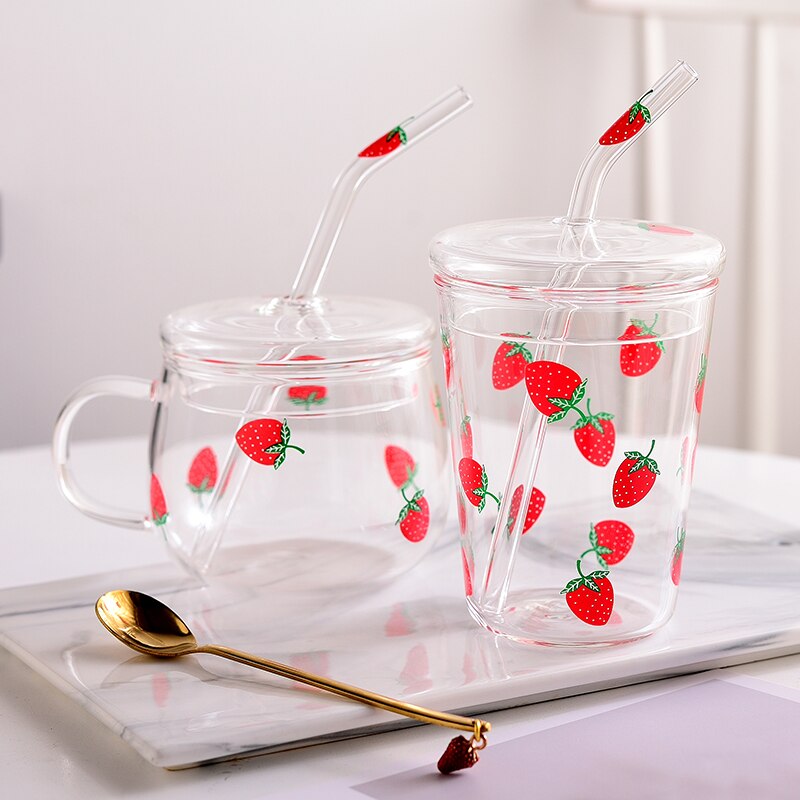 Strawberry Glass Water Cup Scott (2 Models)