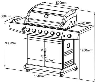 Stainless Steel Gas Barbecue Teleno